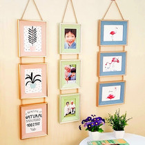 New European triple photo frame retro hemp rope hanging combination Photo Wall 5 inch 6 inch 7 inch decorative photo frame