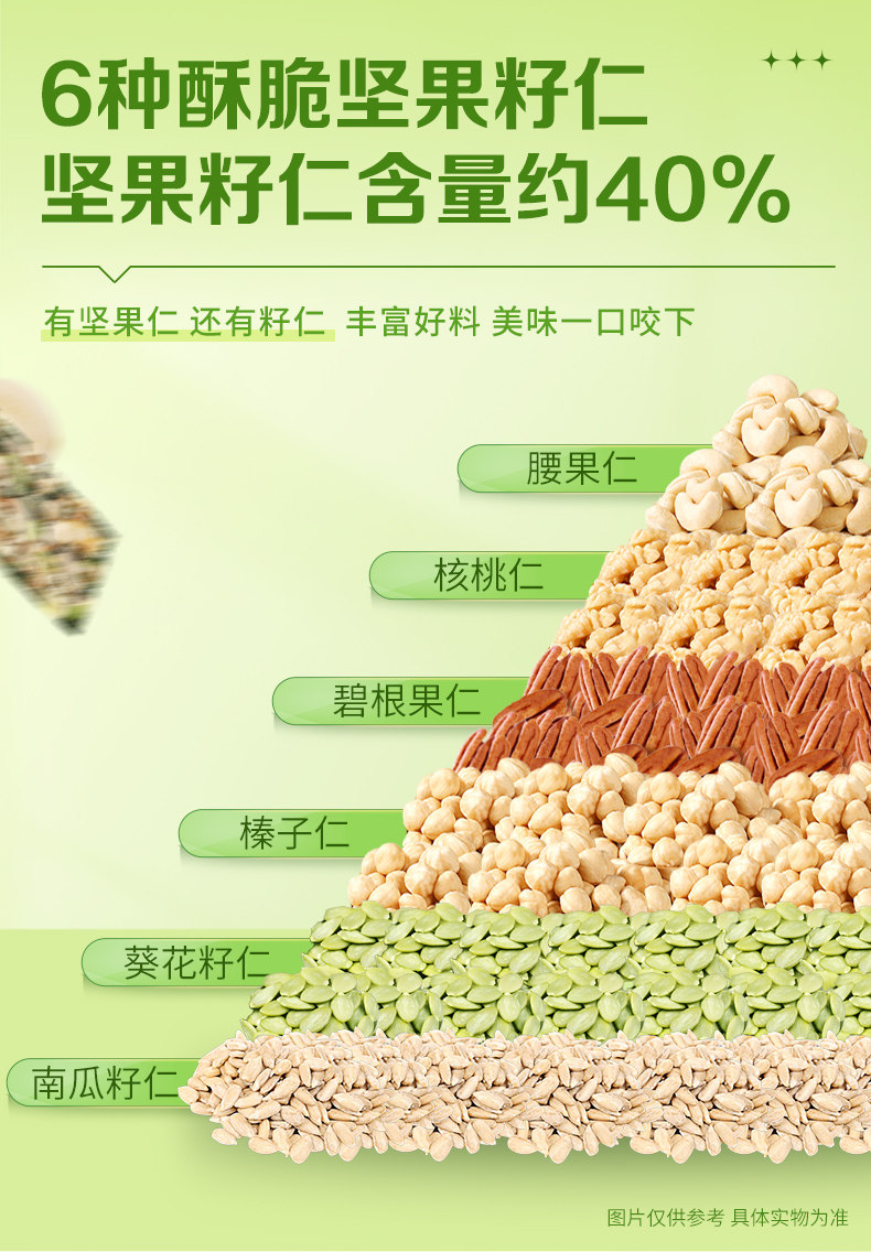 百草味 零食芝麻紫菜海味果蔬脆海苔酥脆 【6种坚果籽类 约40%含量】每日坚果海苔脆50g