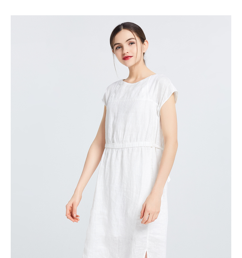 Gumu Xiyang GMXY mùa hè mới ngắn tay eo linen dresses của phụ nữ đô thị giải trí fan art