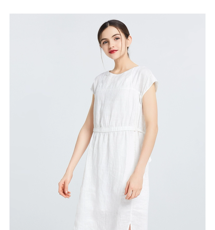 Gumu Xiyang GMXY mùa hè mới ngắn tay eo linen dresses của phụ nữ đô thị giải trí fan art