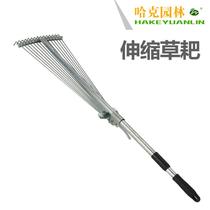 Garden steel wire grass Harrow farm rake garden gardening tool telescopic rod cuddling grass rake dead leaf rake grass climbing nail rake dead leaf