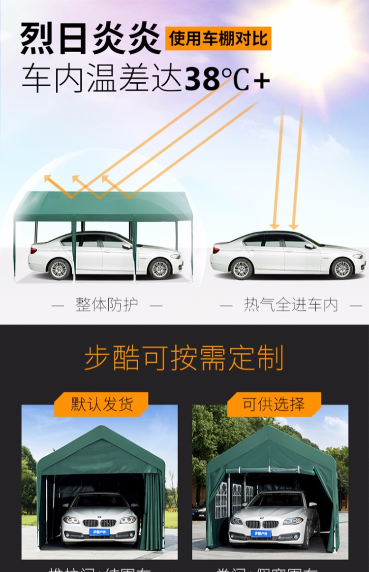 Bước đậu xe mát mẻ đổ xe nhà mái hiên ngoài trời tán nhà để xe di động chống nắng mái lều đơn giản - Lều / mái hiên / phụ kiện lều 	cọc chống lều	
