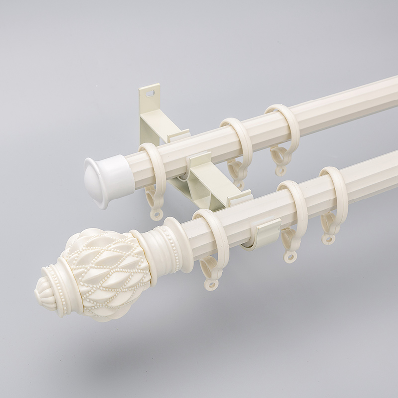 Thickened Aluminum Alloy Window Curtain Rod Silent Roman Rod Single Pole Double-Lever Curtain Rod Curtain Rail Bracket Delivery Accessories