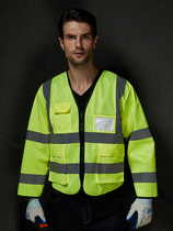 Long-sleeved reflective safety vest traffic construction vest fluorescent clothing sanitation workers night work clothing printable