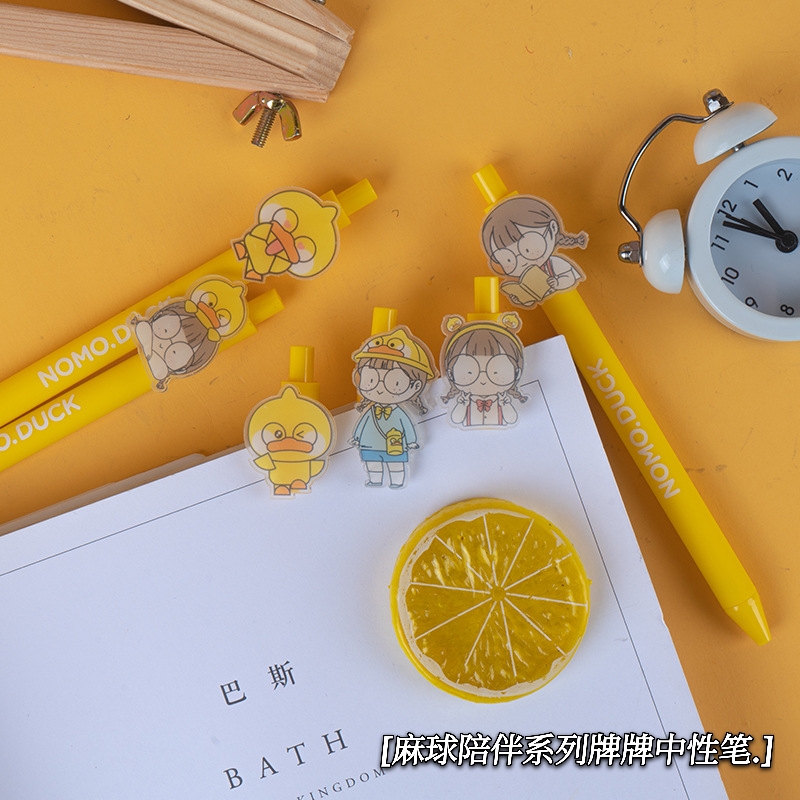 Wheat and almost duck hemp ball companion patch press student neutral pen stationery cute gift black