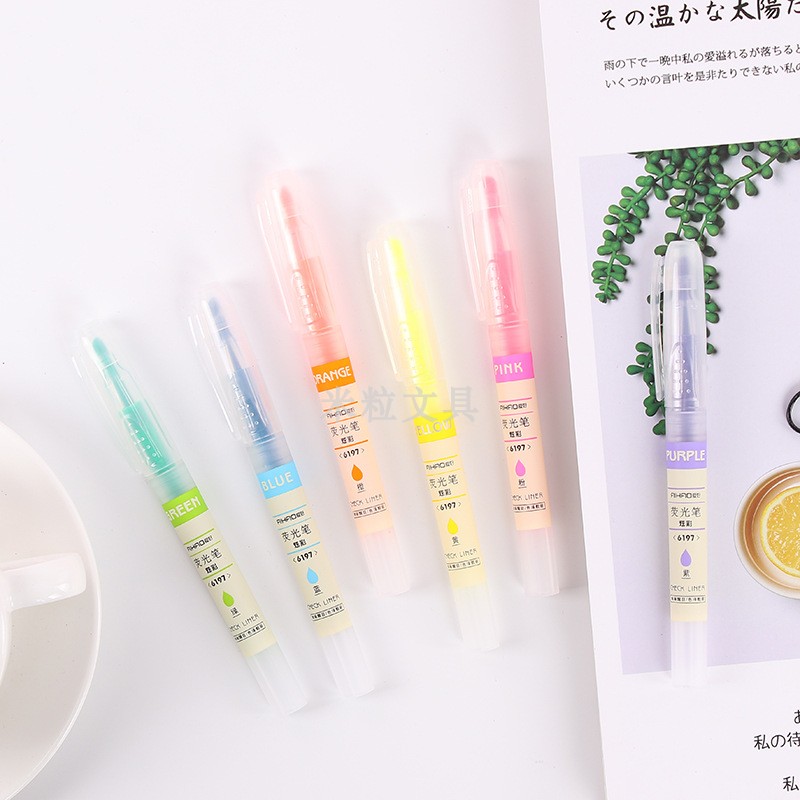 Candy-colored highlighter color single-head students with a key marker pen color pen literary hand account marker pen