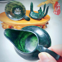Gansu Yuanyang Jade Luminous Cup Wushan Stone Comes to Run Tea Sea 3-piece Set