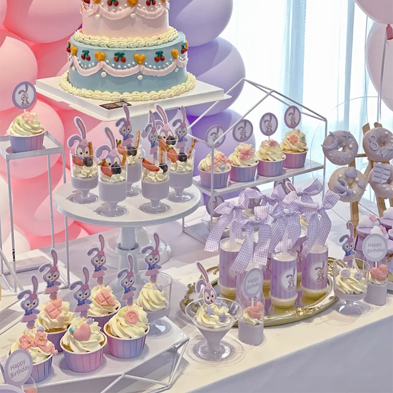 Purple Star Delivery Deluxe Dessert Decoration plugin Ballet Push Sticker Cake Cup Birthday Dew