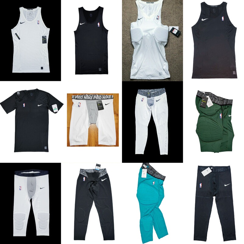 Nike Pro Player Edition Gi Quick-Dry Compression Tank Top Shorts Arm Guards Anti-Collision 7/8 Pants Knee Pads Game Issued