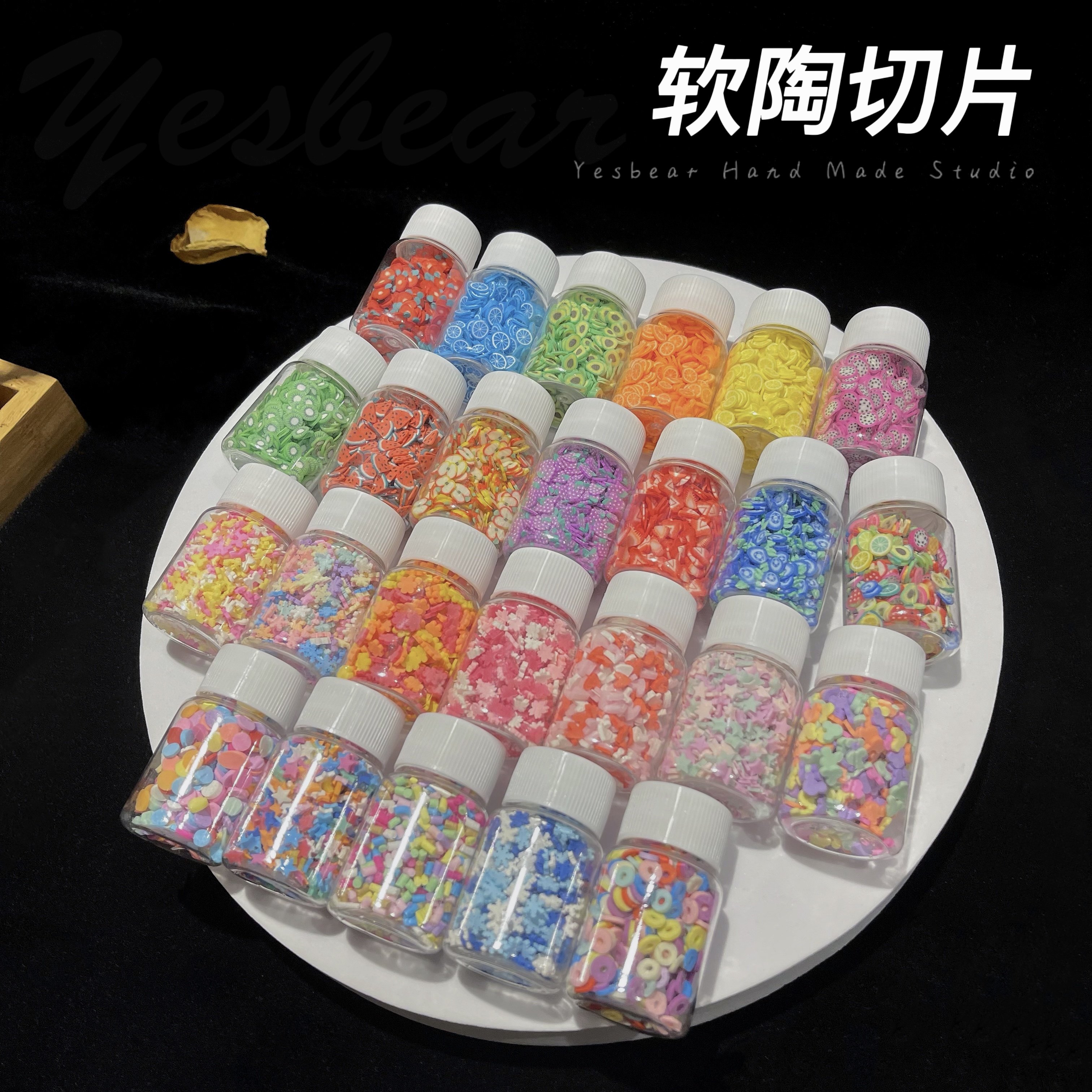 Yesbear big bear hand-made drip glue quicksand material enclosure fruit candy soft pottery slice production material