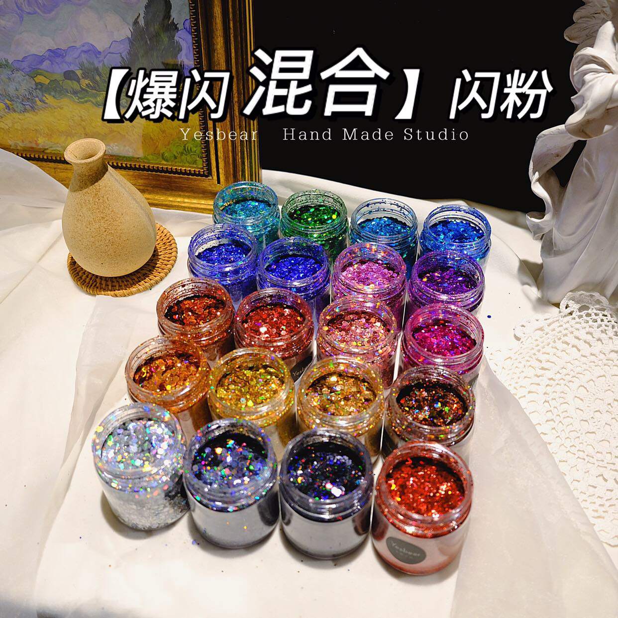 Yesbear big bear hand for explosive sparkling mixed laser shiny shiny shiny shiny shiny shiny 20 colors