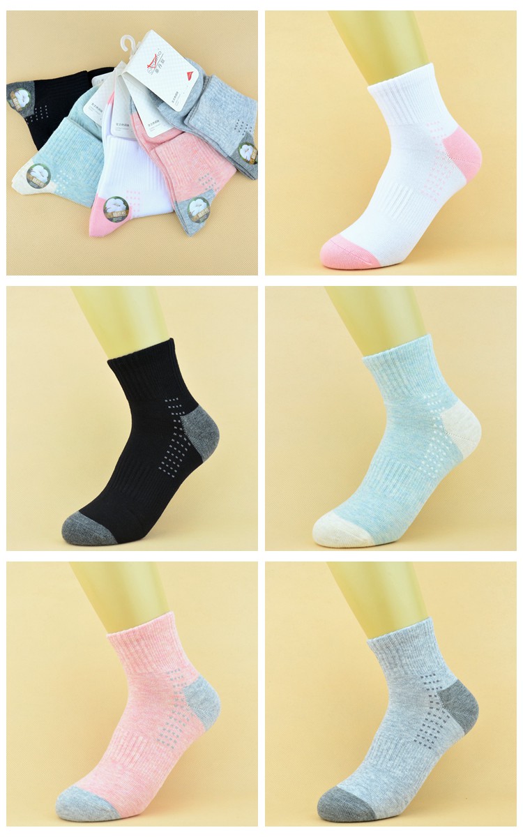 Vớ Hua Dannu * mẫu mùa thu đông cho nữ đơn giản trong ống cotton thể thao vớ cotton dày 2R186 * 6 đôi vớ đẹp