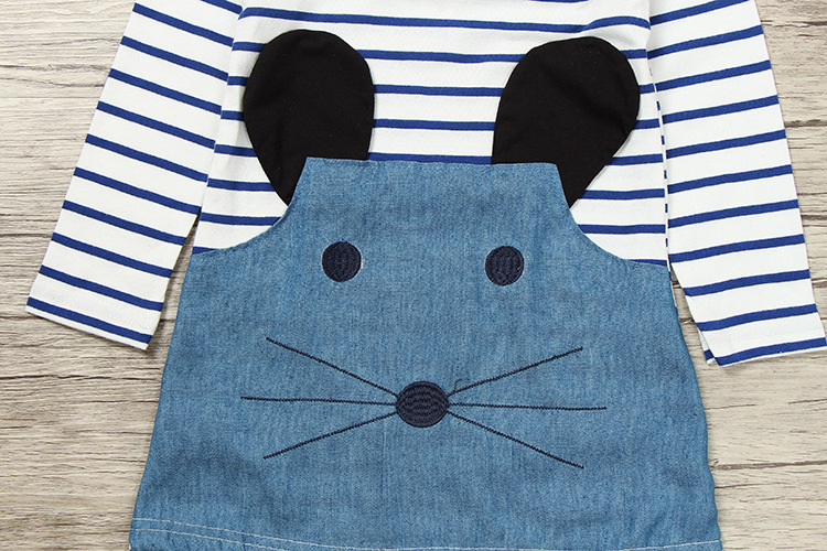 Mùa hè 2018 mới denim khâu chân váy ngắn tay nữ đã mỏng phiên bản Hàn Quốc 2-3-4-5-6-7 đầm công chúa cho bé 1 tuoi