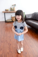Mùa hè 2018 mới denim khâu chân váy ngắn tay nữ đã mỏng phiên bản Hàn Quốc 2-3-4-5-6-7 váy đầm cho be gái 14 tuổi