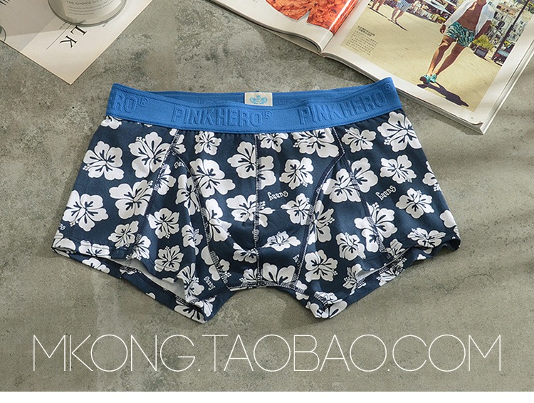 2 tải mới phim hoạt hình boxer eo thấp cotton thanh niên nam đồ lót thủy triều thanh niên dưa hấu cá tính quan lot nam