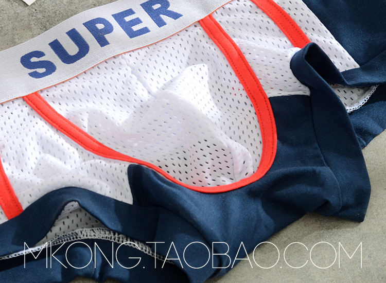 Dạ dày lưới nam gợi cảm đồ lót nam mùa hè eo thấp cá tính thoáng khí boyshort thanh niên U chuyển động lồi sip nam