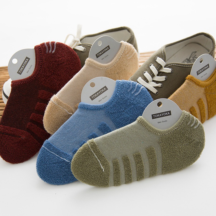 Đệm không khí giảm xóc vớ thuyền nam Tất vô hình bằng cotton cotton Tất nam khử mùi thể thao thấp để giúp vớ miệng nông ra mồ hôi vớ mlb