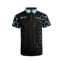 CUESOUL Dart Wear Blue Collar Blue Black Left Inner Pocket Back Dart Target Pattern Triangle Graphics
