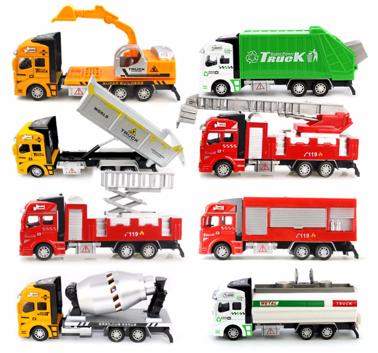 Hợp kim lớn kéo lại đồ chơi vệ sinh xe rác rác xe tải phun nước xe tải kỹ thuật xe ô tô con mô hình cậu bé - Chế độ tĩnh đồ chơi em bé