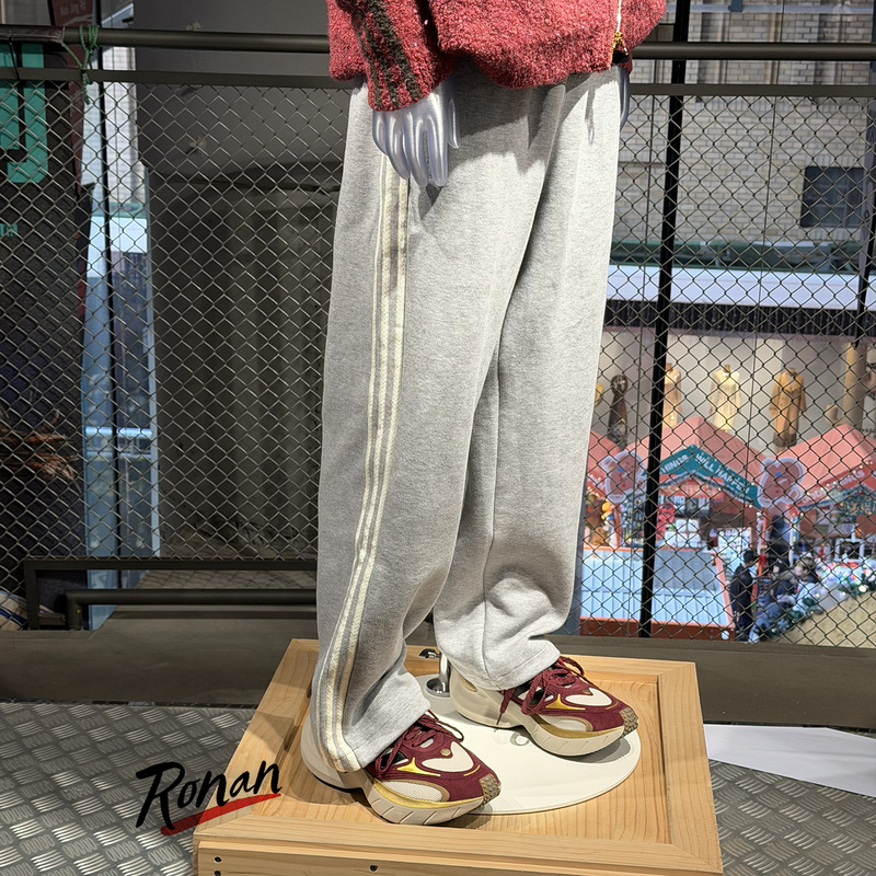 Adidas Trefoil Gray Sweatpants Men's Cny Three-Stripe Straight-Leg Drawstring Sports Pants Kt0653 Kt0652