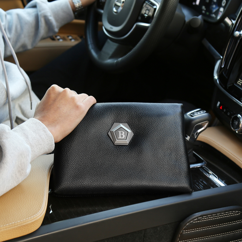 Hong Kong's new men's head layer cow leather handbag with leather handbag large capacity casual envelope soft leather wallet