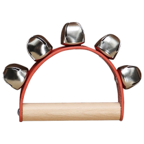 Orff handbell five-bell leather handbell percussion instrument childrens toy belt bell kindergarten early education teaching aids