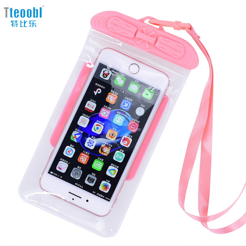 Tebile mobile phone waterproof bag transparent diving cover can touch the screen halter neck Water park swimming sea rafting universal