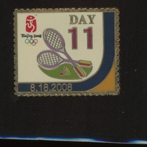 11 days countdown to the 2008 Beijing Olympic Games Badminton stamp-shaped badge Sports special commemorative medal