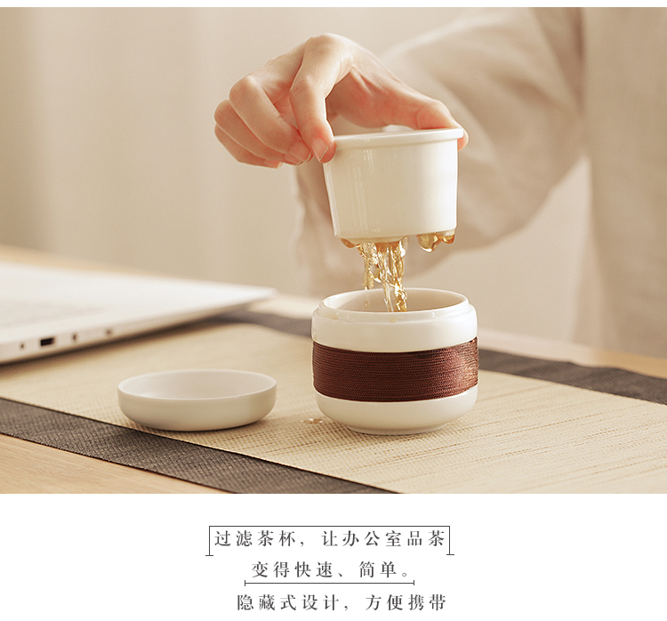 Bộ tách trà Kung Fu Bộ tách trà Du lịch cầm tay Bộ tách trà Văn phòng Đơn kiểu Nhật Bản Cup nhanh Cup Cup Cup ấm ủ trà