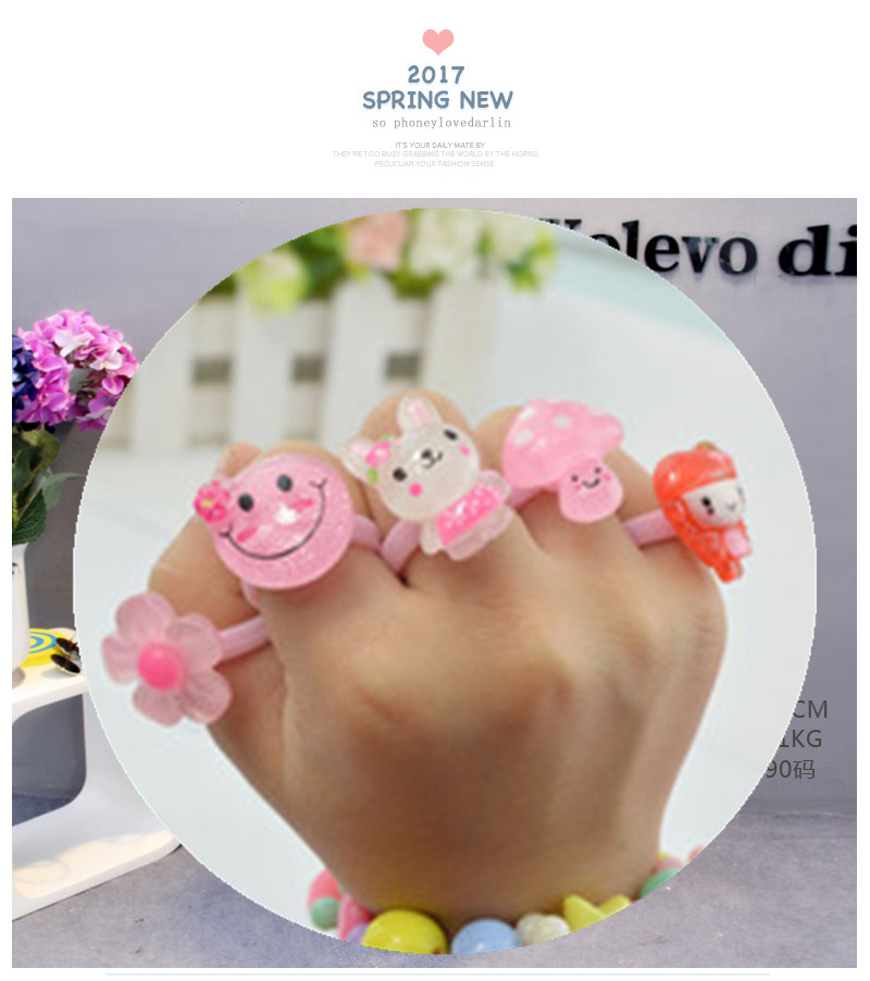 Phim hoạt hình trẻ em vòng nhỏ Loại vòng nhựa mở đề cập đến 36 thiết bị hình trái tim mà không lặp lại một hộp nhẫn cưới vàng tây