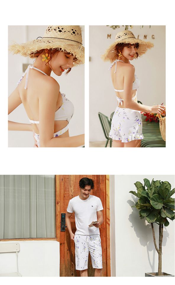 2019 cặp đôi đồ bơi áo choàng che bụng bikini ba mảnh đi biển kỳ nghỉ quần nam đi biển mùa xuân áo tắm nóng - Vài đồ bơi 	đồ đôi đi biển cho mẹ và bé trai