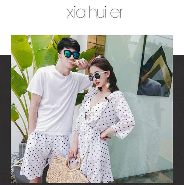 Bộ đồ bơi đi biển mới cho cặp đôi phù hợp với phụ nữ ngực nhỏ tụ tập bikini ba mảnh - Vài đồ bơi 	đồ đôi đi biển cặp	
