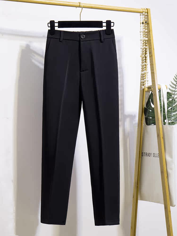 (Welfare price 49 9) 2021 spring and autumn black suit pants female occupation work casual nine-point small feet suit pants