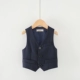 Áo vest trẻ em vest bé trai ghi lê bé gái phiên bản hàn quốc áo ghi lê bé gái kẻ caro xanh navy mỏng màu đen in hình bé trai - Áo ghi lê