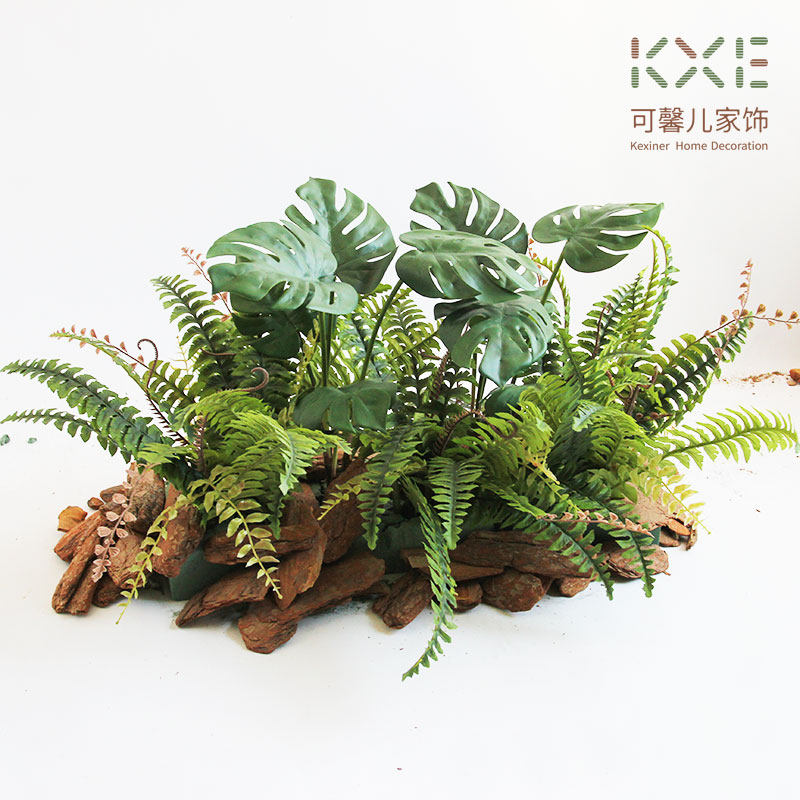 Rectangular floral green plant landscaping simulation plant corner window display design home soft decoration pot decoration arrangement