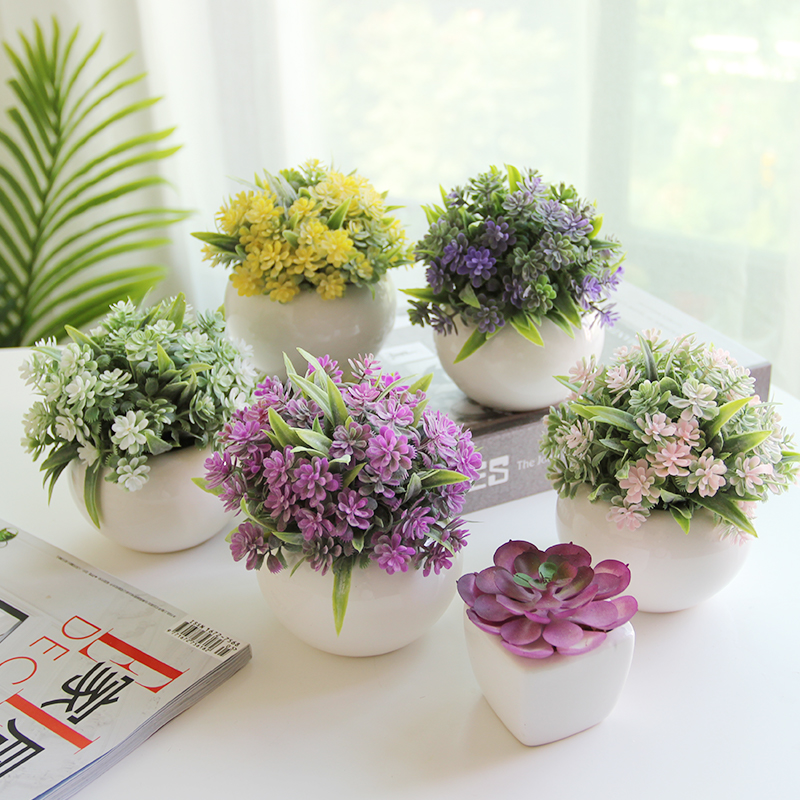 Creative simulation flower fake furniture in living room bedroom small fresh potted European pastoral desktop decoration