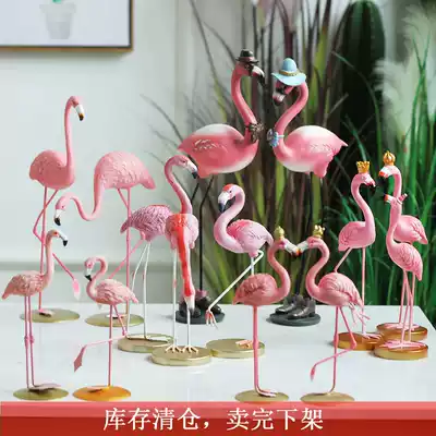 ins Super fire Flamingo ornaments Nordic simulation resin creative home living room desktop pink decoration decoration