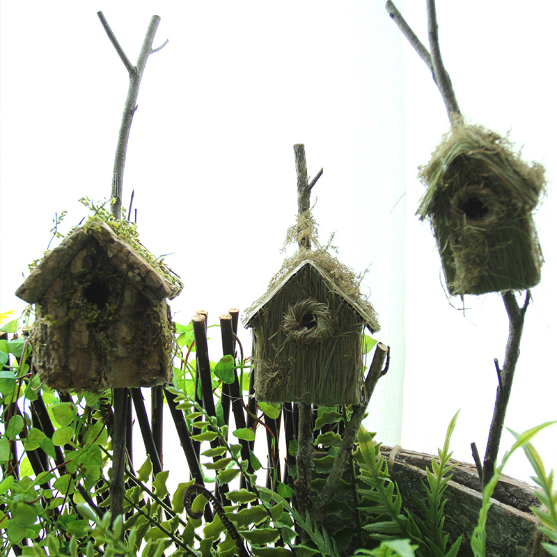 Creative solid wood handmade dead tree branch bird nest flower arrangement Diy decorative flower material garden flower pot kindergarten ring creation material