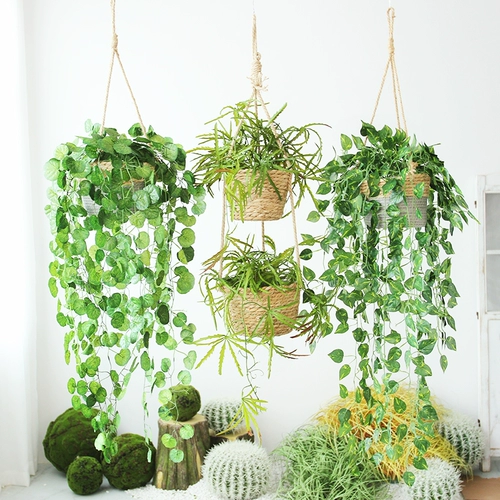 Ручная шпагатная роттана с двойным слоем висячих корзин