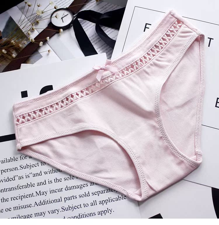 Bộ sưu tập mô hình 捡 宝 ~ Đồ lót nữ cotton gợi cảm trong suốt bên ren lưới trong suốt tóm tắt nữ tam giác quần xì nữ