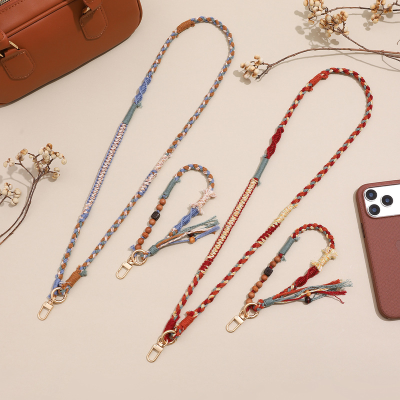 Original Design New Year Mobile Phone Chain Crossbody Strap Hand-Woven Natural Sandalwood Beads Tibetan Style Phone Lanyard Original Design New Year Mobile Phone Chain Crossbody Strap Hand-Woven Natural Sandalwood Beads Tibetan Style Phone Lanyard
