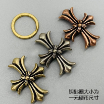 Dongguan Break Copper Pure Copper Cross Flower Caibu Personality Decoration DIY Handmade Leather With Four Joint Buckle Accessories Yellow White Purple