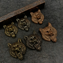 Dongguan Broken Brass Brass Wolf head decoration buckle pure copper individuality chaeb button wallet buckle diy bag five gold accessories small