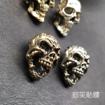 Dongguan Broken Copper pure copper Skull skull chaeb button wallet buckle DIY handmade leather with bag five gold accessories Skull skull head small