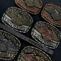 Dongguan Breaking Copper Eagles Leather Belt Buckle Head Motorcycle Rider Locomotive Belt Buckle Mens Creative Belt Head Accessories
