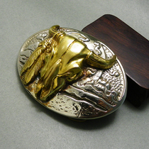 Dongguan broken copper pure copper Indian Bull Belt Buckle Head creative belt smooth buckle hand buckle belt head