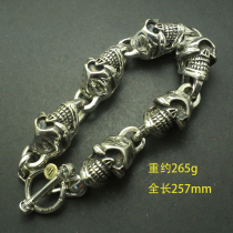 Broken Bronze Gothic single eye Skull Skull Bracelet Bracelet Personality Punk Locomotive Accessories Thick Heavy Bully