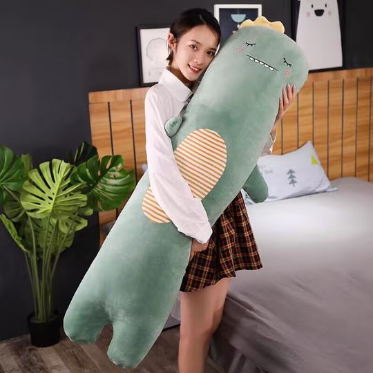 Dinosaur Pillow for Girls to Sleep With, Leg-Hugging Doll, Plush Toy for Bed, Long Stuffed Animal for Boys, Plush Doll for Girls