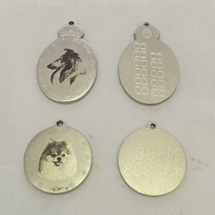Metal dog breed listed dog tag can write the owner's phone number
