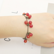 Bracelet Female Simple Student Joker Mori Retro hipster Cherry Fruit Jewelry Sisters Chain Korean